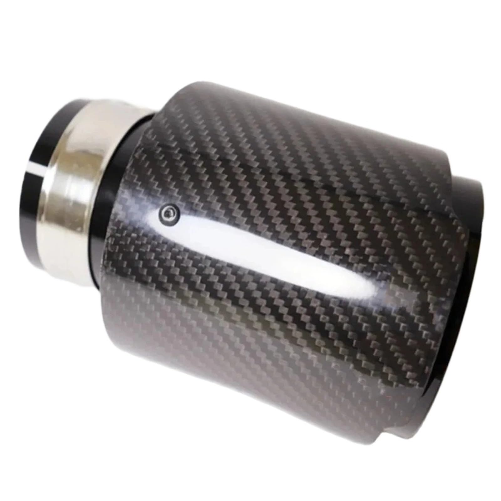 Auspuff Endrohr Universal Auto Glänzend Schwarz Carbon Faser Schalldämpfer Spitze Auspuffrohr Schalldämpfer Düse Gerade Edelstahl Schalldämpfer Spitze(60MM IN 114MM Out) von EVEKHAHHRB