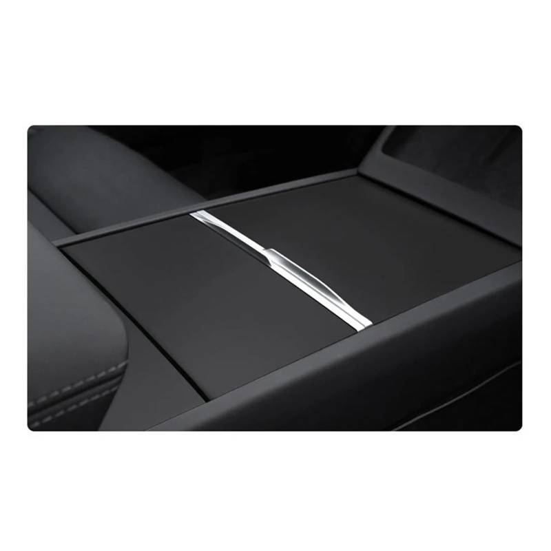 Getriebe Panel Trim Für Tesla Für Modell 3 Highland 2024 Auto Center Console Panel Aufkleber Wildleder Film Carbon Zentrale Steuerung Abdeckung Mittelkonsole Frame(Matte Black) von EVEKHAHHRB