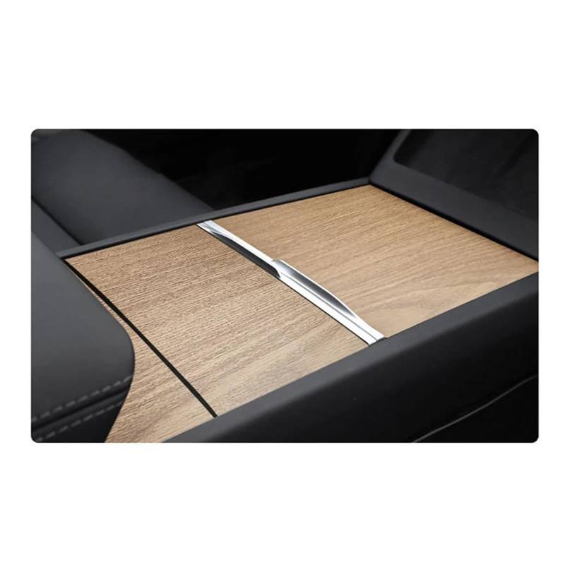 Getriebe Panel Trim Für Tesla Für Modell 3 Highland 2024 Auto Center Console Panel Aufkleber Wildleder Film Carbon Zentrale Steuerung Abdeckung Mittelkonsole Frame(Vertical Grain) von EVEKHAHHRB