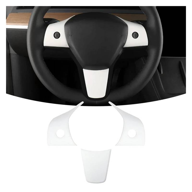 Getriebe Panel Trim Für Tesla Modell 3 Für Modell Y 2023 Auto Lenkrad Abdeckung Panel Trim Rahmen Schaltknauf Abdeckung Innen Aufkleber Mittelkonsole Frame(3PCS) von EVEKHAHHRB