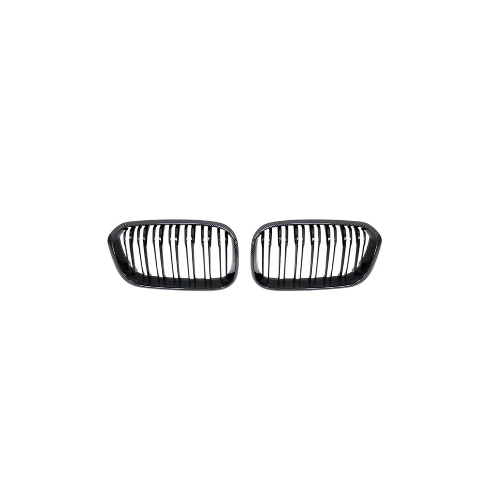 Haubengrill 2Pcs Für 1 Serie F20 F21 2016 2017 Auto Front Gitter Glanz Schwarz Niere Grill Kühlergrill Vorne(Double Line Carbon) von EVEKHAHHRB