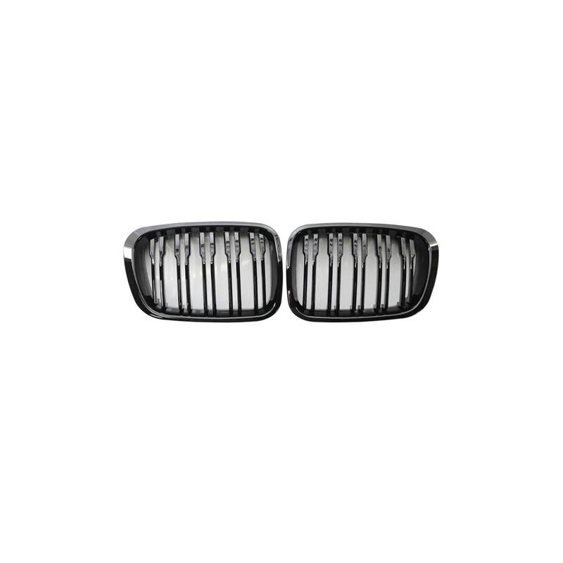 Haubengrill 2Pcs Für 3er-Serie E46 323 325 1998-2001 Auto Front Niere Grill Glanz Schwarz Kühlergrill Vorne(Gloss Black) von EVEKHAHHRB