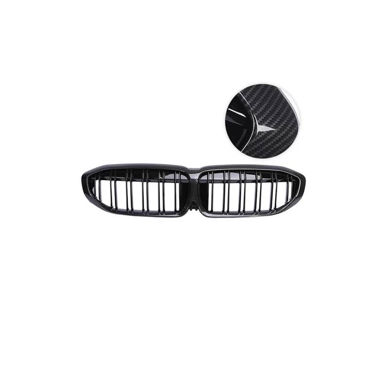 Haubengrill Für 3er-Serie G20 G21 G28 316i 318i 320i 2019–2023 Front Nierenstoßstange Carbon Grills Glanz Schwarz Kühlergrill Vorne(Dual Carbon Look) von EVEKHAHHRB