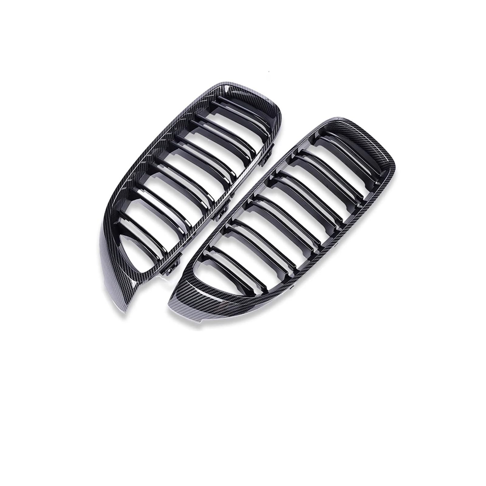 Haubengrill Für 4 Series F32 F33 F36 F80 F82 2013-2020 Auto Vorderen Stoßfänger Nieren Glanz Schwarz Racing Grill Kühlergrill Vorne(Dual Carbon Look) von EVEKHAHHRB