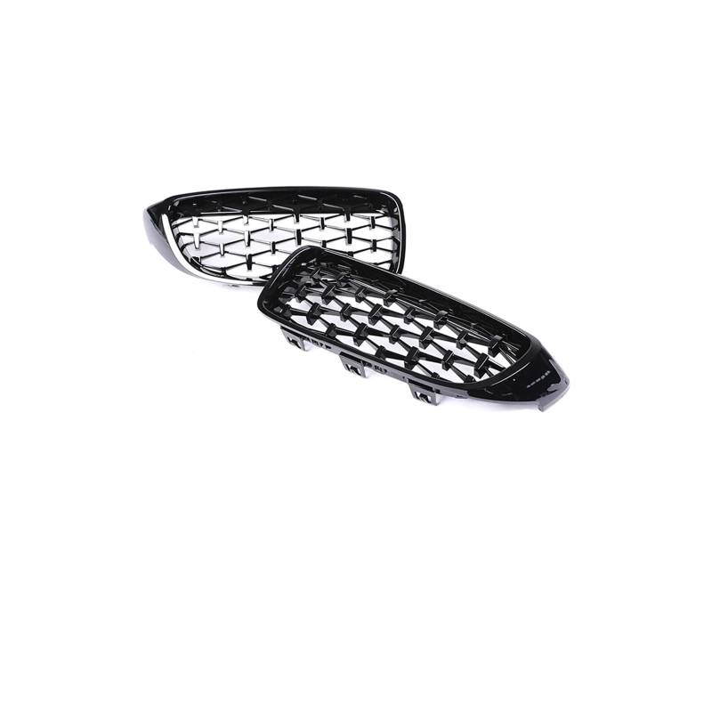 Haubengrill Für 4Serie F32 F33 F36 F80 F82 2013-2020 Auto Frontstoßstange Nierenglanz Schwarz Carbon Racing Grill Kühlergrill Vorne(Diamond All Black) von EVEKHAHHRB