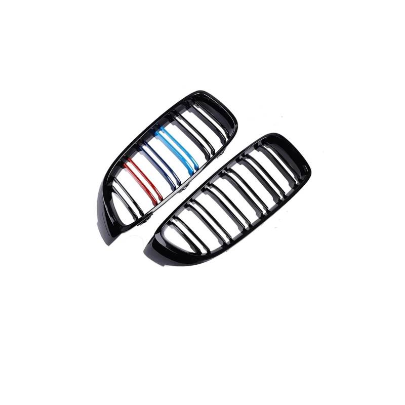 Haubengrill Für 4Serie F32 F33 F36 F80 F82 2013-2020 Auto Frontstoßstange Nierenglanz Schwarz Carbon Racing Grill Kühlergrill Vorne(Dual 3 Color) von EVEKHAHHRB