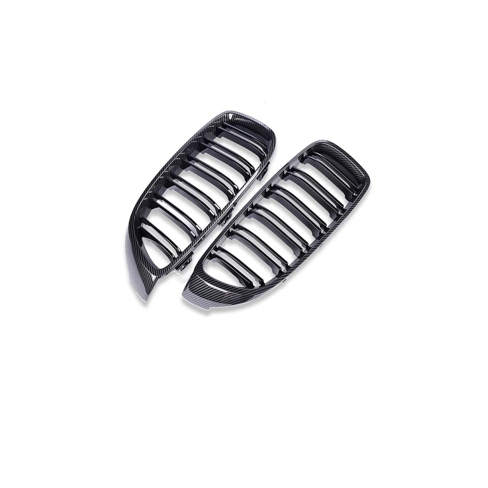 Haubengrill Für 4Serie F32 F33 F36 F80 F82 2013-2020 Auto Frontstoßstange Nierenglanz Schwarz Carbon Racing Grill Kühlergrill Vorne(Dual Carbon Look) von EVEKHAHHRB