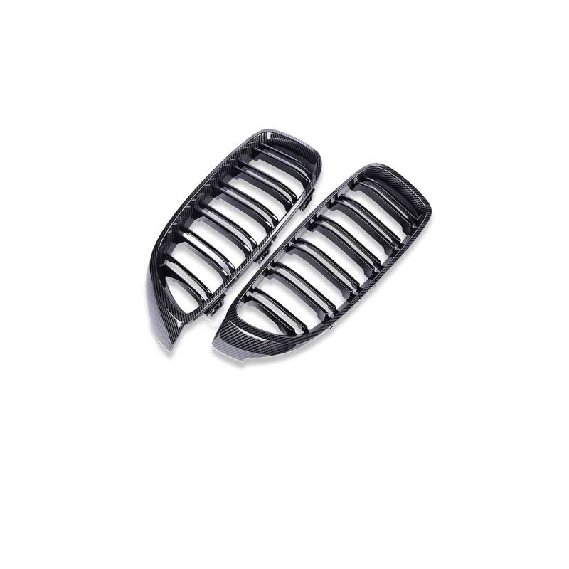 Haubengrill Für 4Serie F32 F33 F36 F80 F82 2013-2020 Auto Frontstoßstange Nierenglanz Schwarz Carbon Racing Grill Kühlergrill Vorne(Dual Carbon Look) von EVEKHAHHRB