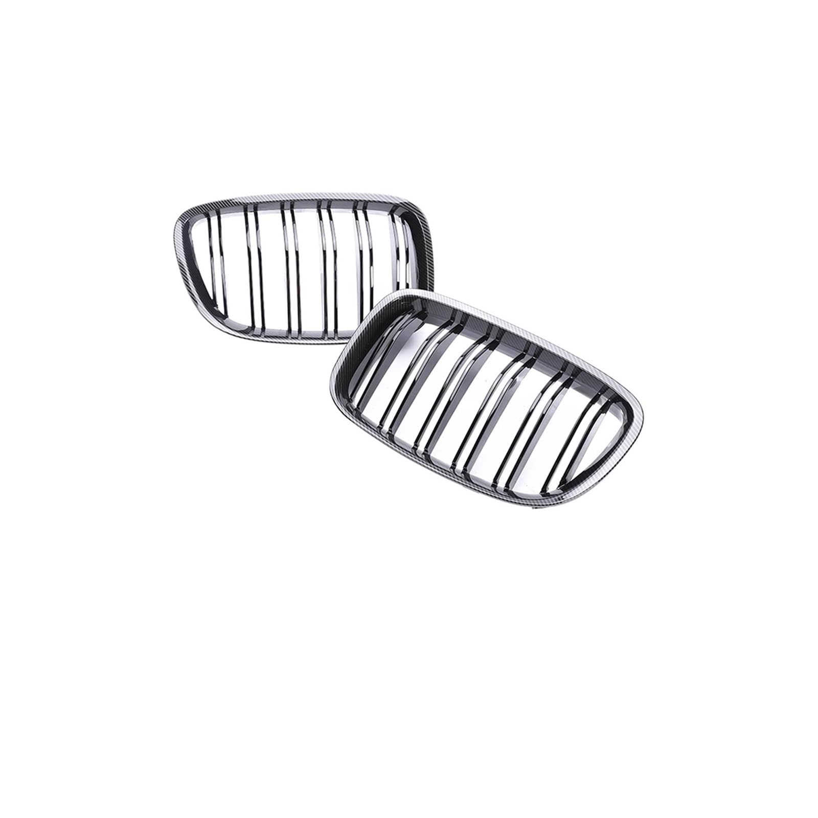 Haubengrill Für 5 Series Für GT F07 2010-2016 Frontstoßstange Nierengrills Doppellamellen-Kohlefasergrill Kühlergrill Vorne(Dual Carbon Look) von EVEKHAHHRB