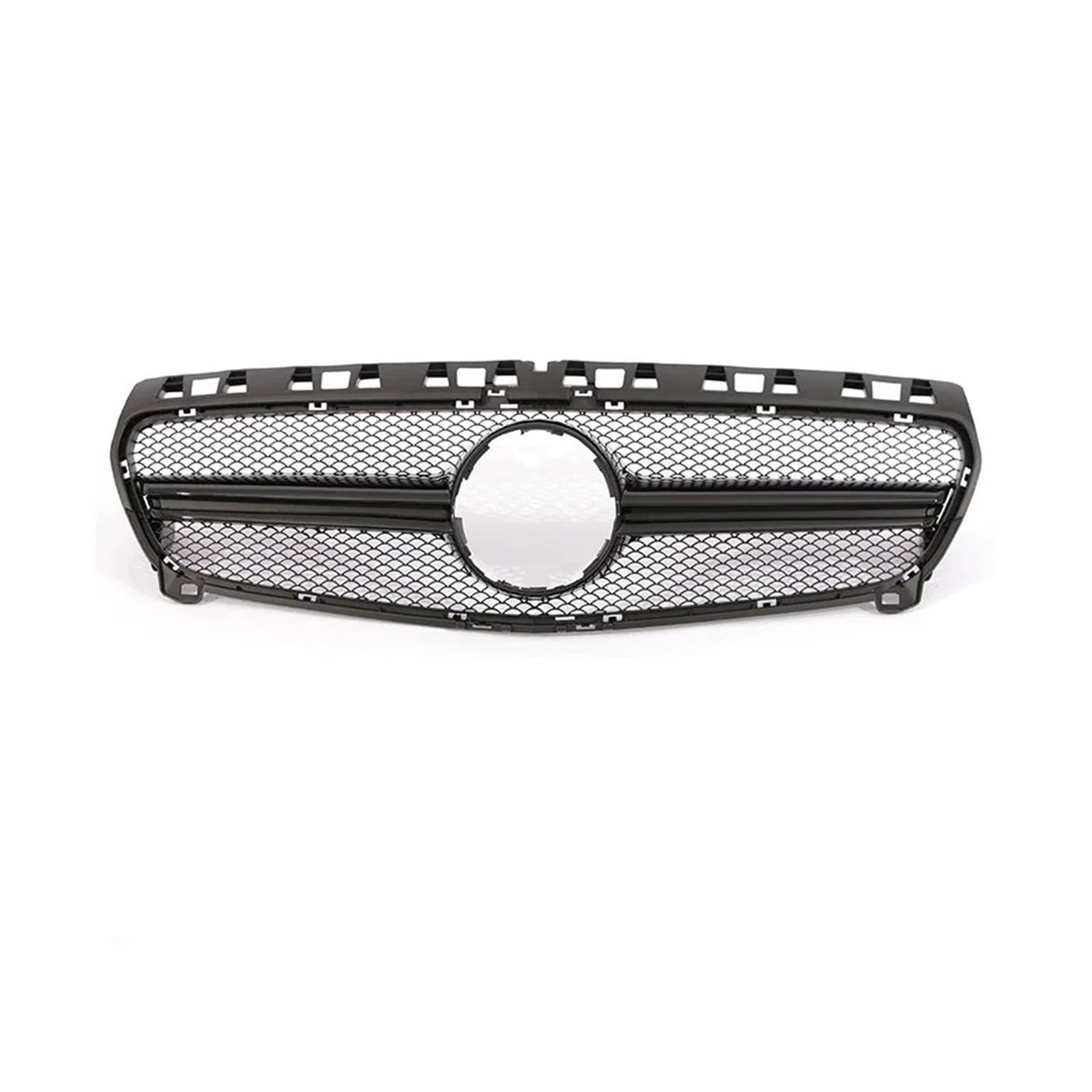 Haubengrill Für A-Klasse W176 2013-2018 A35 A45 A180 A200 Für AMG Schwarz Silber Diamant Grill Frontstoßstange Kühlergrill Vorne(1black 13-15) von EVEKHAHHRB