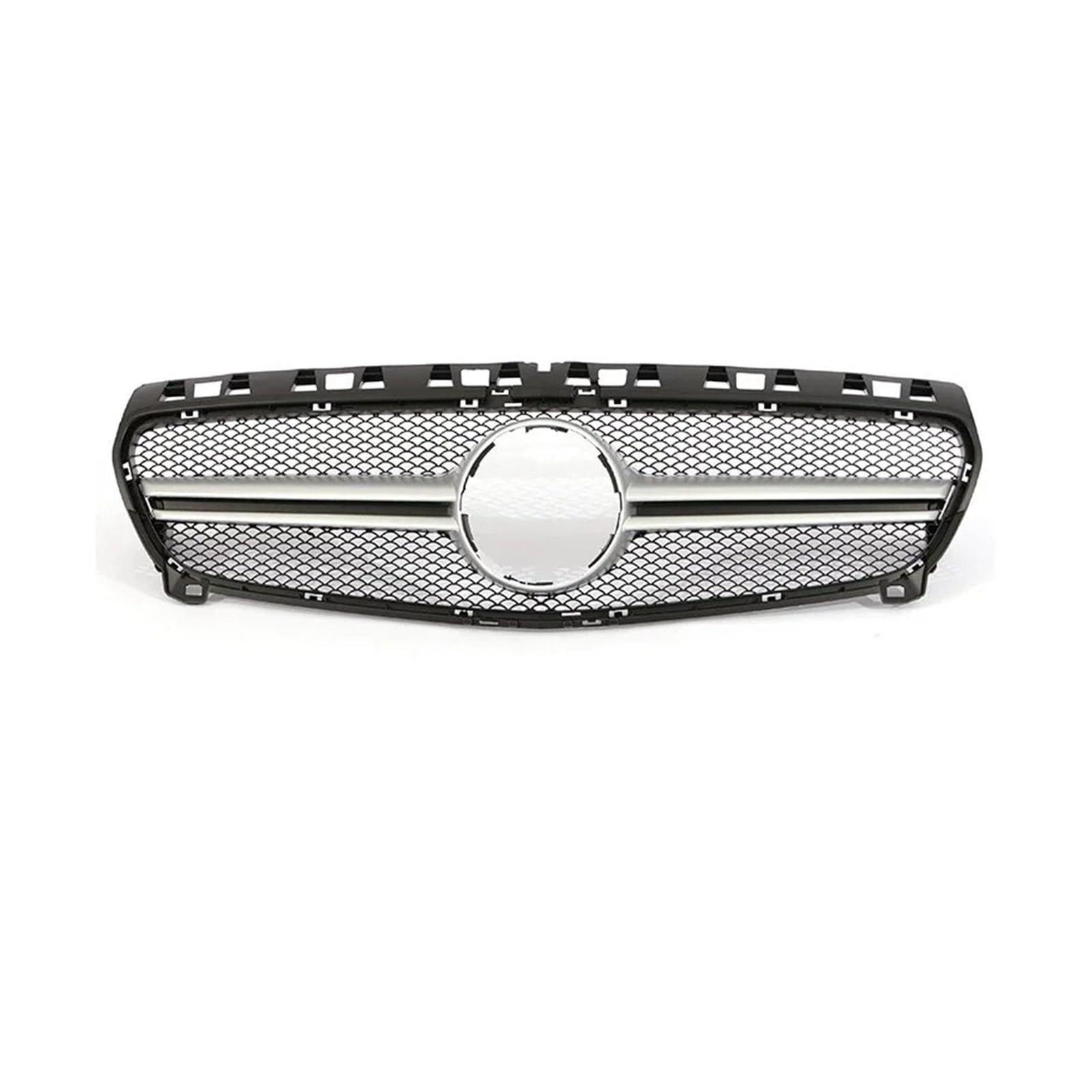 Haubengrill Für A-Klasse W176 2013-2018 A35 A45 A180 A200 Für AMG Schwarz Silber Diamant Grill Frontstoßstange Kühlergrill Vorne(1sliver 13-15) von EVEKHAHHRB