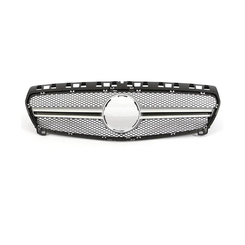 Haubengrill Für A-Klasse W176 2013-2018 A35 A45 A180 A200 Für AMG Schwarz Silber Diamant Grill Frontstoßstange Kühlergrill Vorne(1sliver 13-15) von EVEKHAHHRB