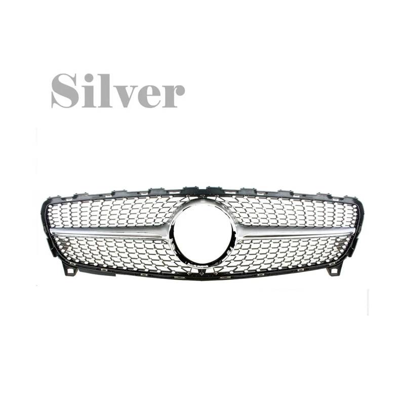 Haubengrill Für A-Klasse W176 2016 2017 2018 Auto-Stoßstangengrill Kühlergrill Vorne(Silver) von EVEKHAHHRB