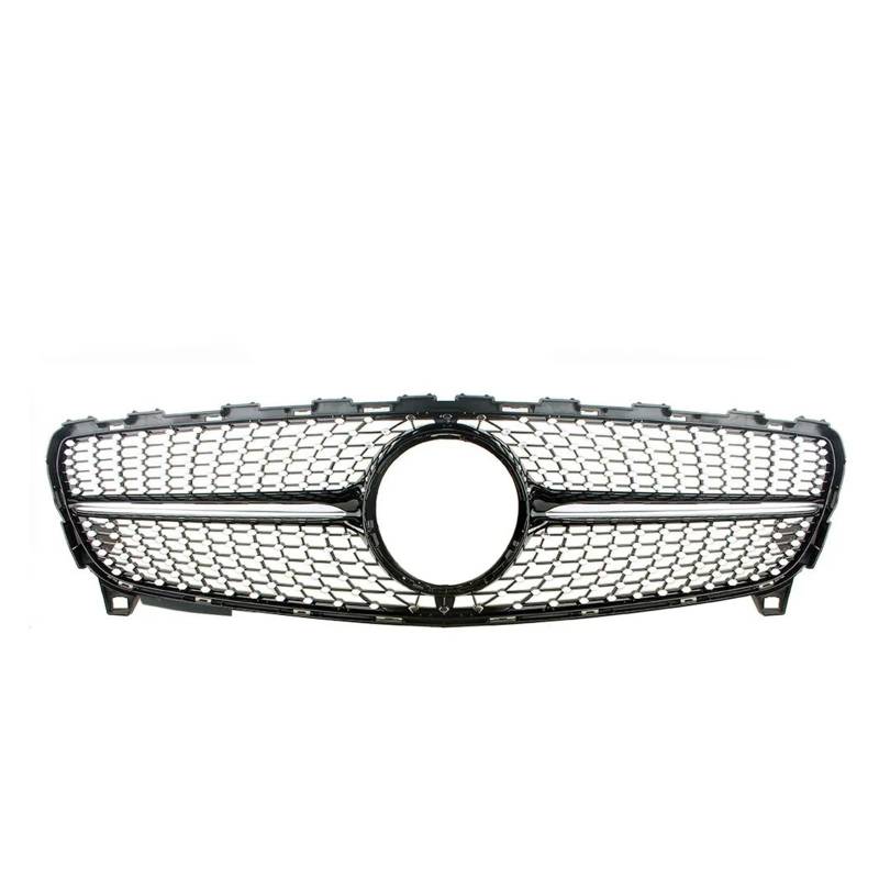 Haubengrill Für A-Klasse W176 2016-2018 Front Stoßstange Racing Grill Billet Grille Abdeckung Diamant Kühlergrill Vorne(Black) von EVEKHAHHRB