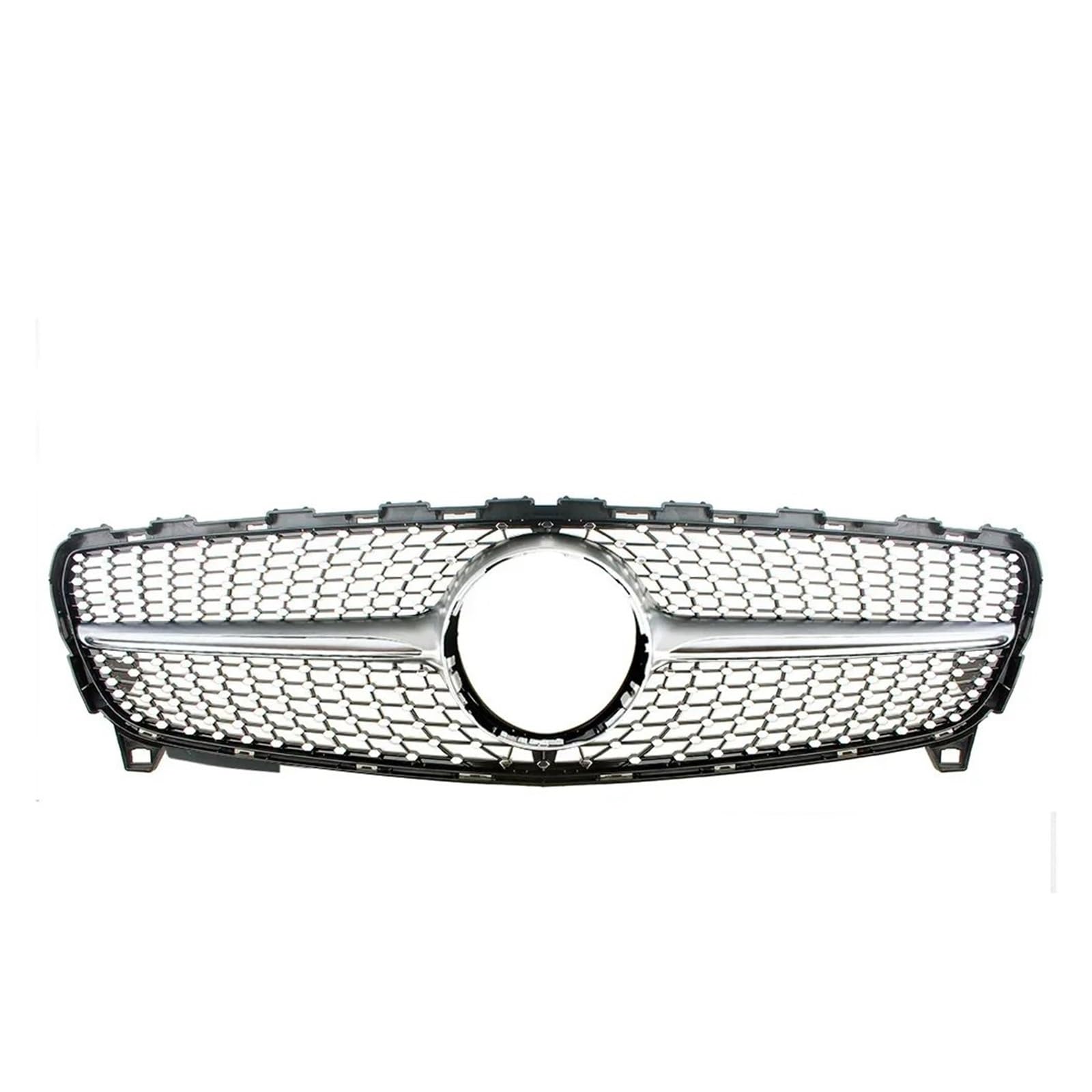 Haubengrill Für A-Klasse W176 2016-2018 Front Stoßstange Racing Grill Billet Grille Abdeckung Diamant Kühlergrill Vorne(Silver) von EVEKHAHHRB