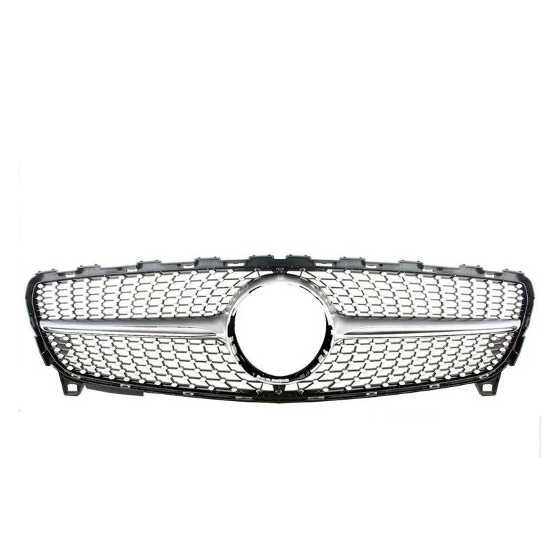 Haubengrill Für A-Klasse W176 2016-2018 Front Stoßstange Racing Grill Billet Grille Abdeckung Diamant Kühlergrill Vorne(Silver) von EVEKHAHHRB