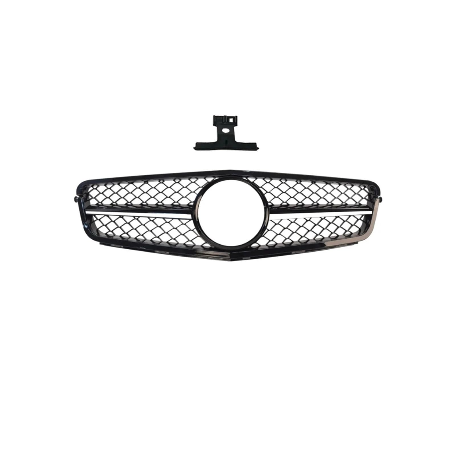 Haubengrill Für C Für Klasse W204 2007-2014 Für AMG Für GT Diamond Style Auto Frontstoßstangengrill Haubengrill Kühlergrill Vorne(AM Black-Silvery) von EVEKHAHHRB