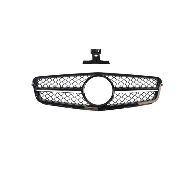 Haubengrill Für C Für Klasse W204 2007-2014 Für AMG Für GT Diamond Style Auto Frontstoßstangengrill Haubengrill Kühlergrill Vorne(AM Black-Silvery) von EVEKHAHHRB