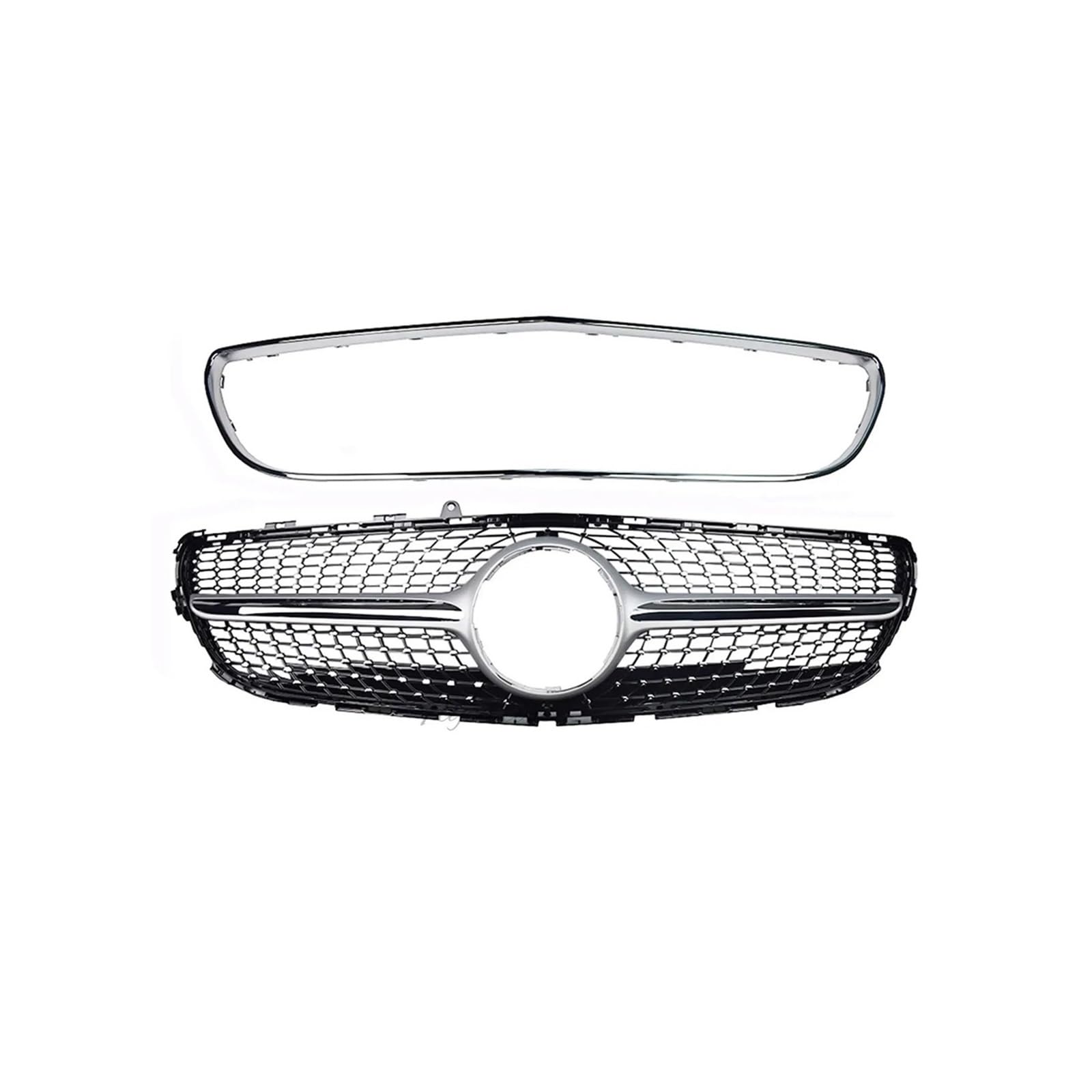 Haubengrill Für CLS Für Klasse W218 2016-2018 Für GTR Frontstoßstangengrill Kühlergrill Vorne(Silver no Camera) von EVEKHAHHRB