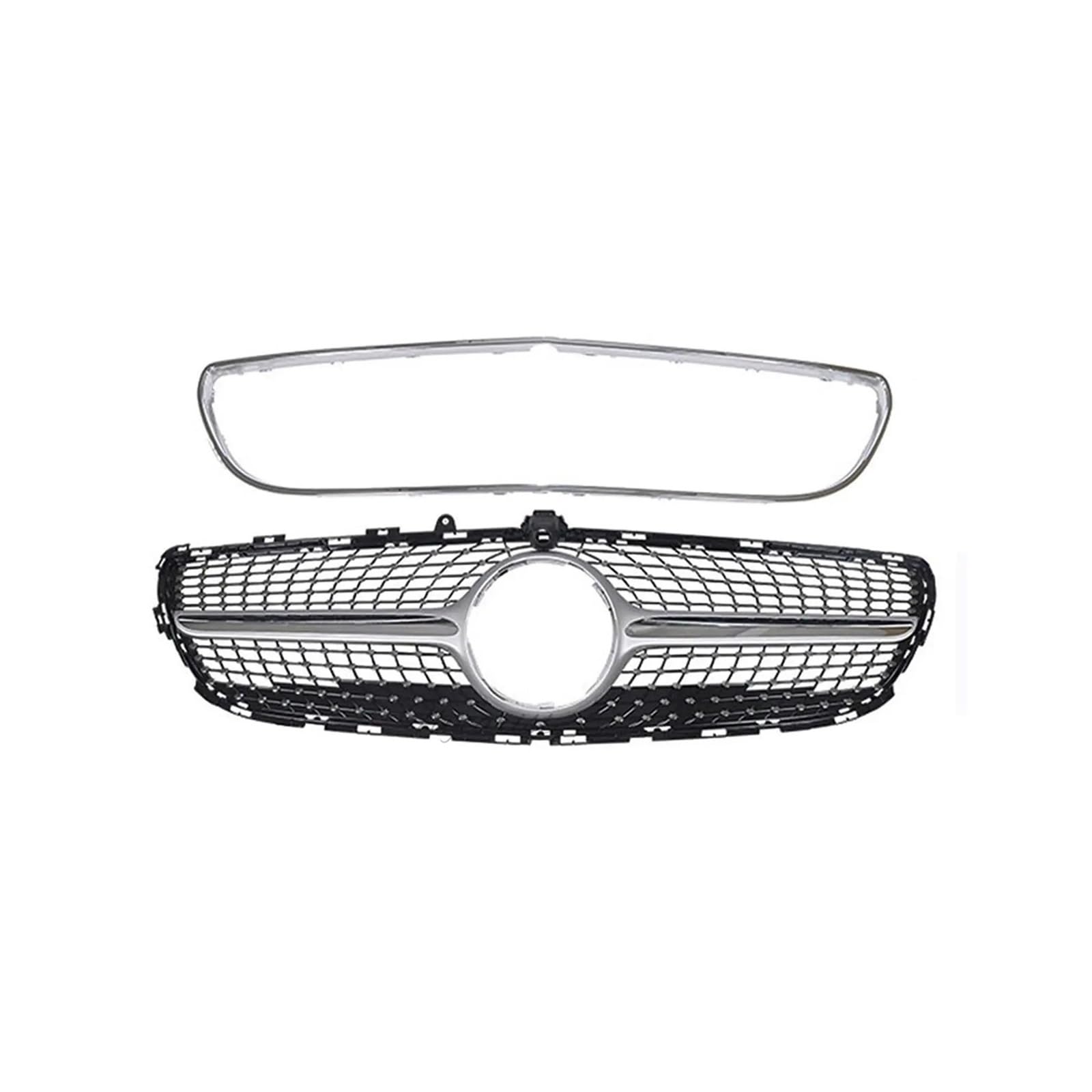 Haubengrill Für CLS Für Klasse W218 2016-2018 Für GTR Frontstoßstangengrill Kühlergrill Vorne(Silver with Camera) von EVEKHAHHRB