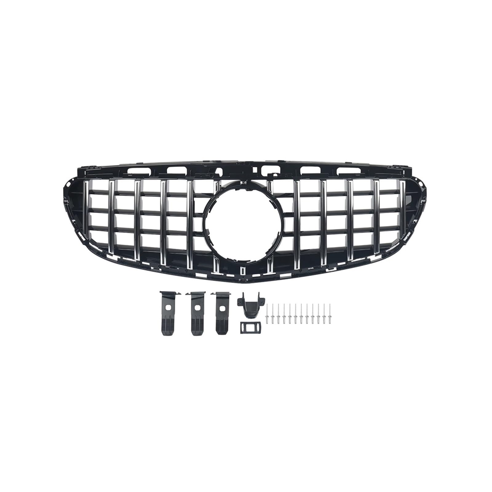 Haubengrill Für E Für Klasse W212 2014 2015 2016 Auto Kühlergrill Chrom Schwarz Kühlergrill Vorne(Chrome Fins) von EVEKHAHHRB