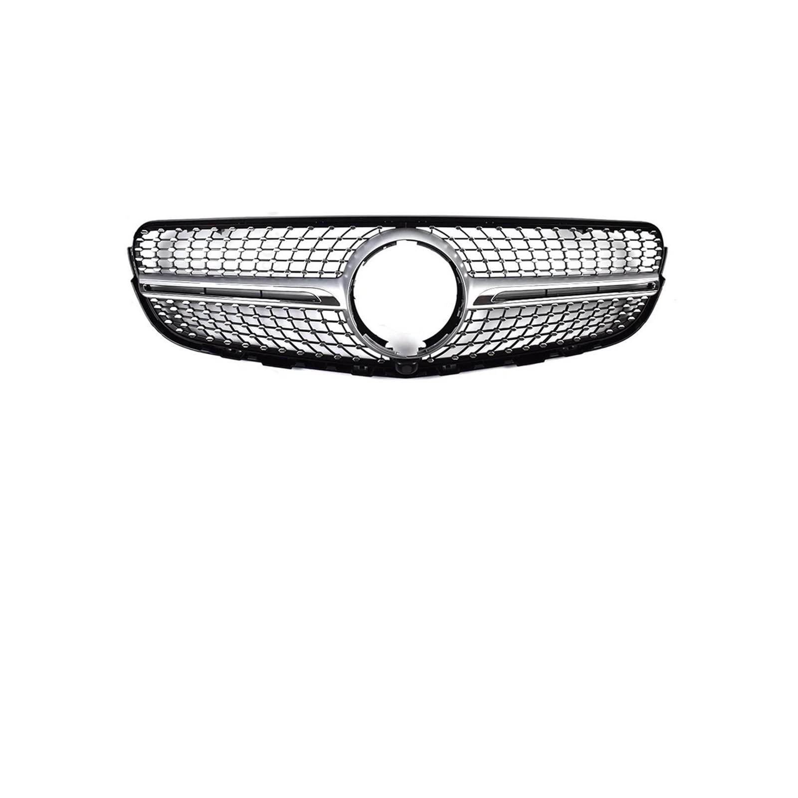Haubengrill Für GLC X253 200 220 250 260 300 350 2015-2018 Auto Front Einlass Mesh Grille Racing Stoßstange Grill Kühlergrill Vorne(Diamond Silvery) von EVEKHAHHRB
