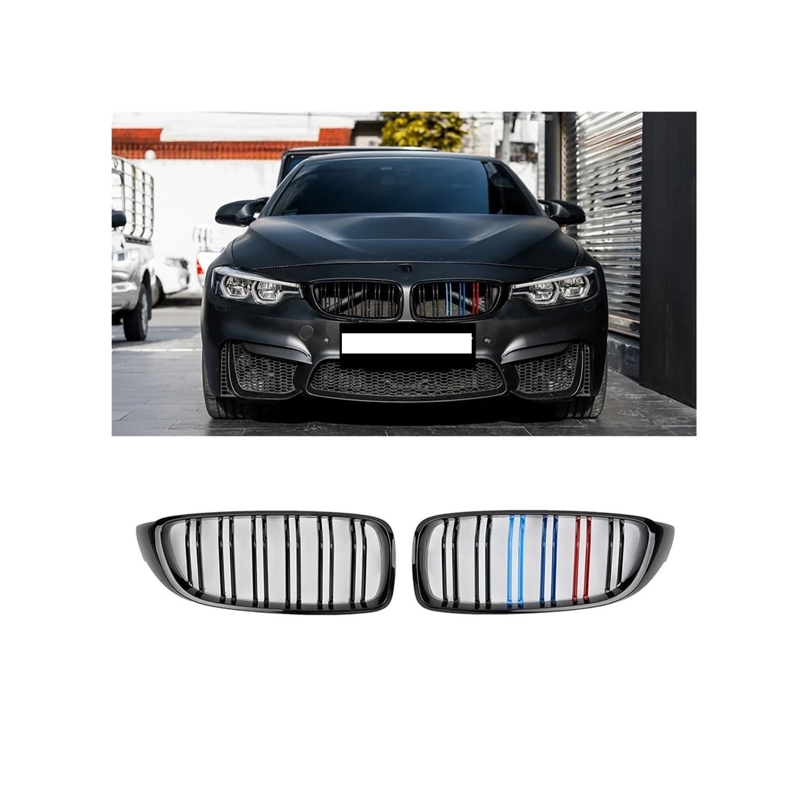 Haubengrill Für M4 F32 F33 F36 F80 F82 425i 430i 440i 435i 2013-2020 Glänzend Schwarz Front Niere Grill Kühlergrill Vorne(1-Color) von EVEKHAHHRB