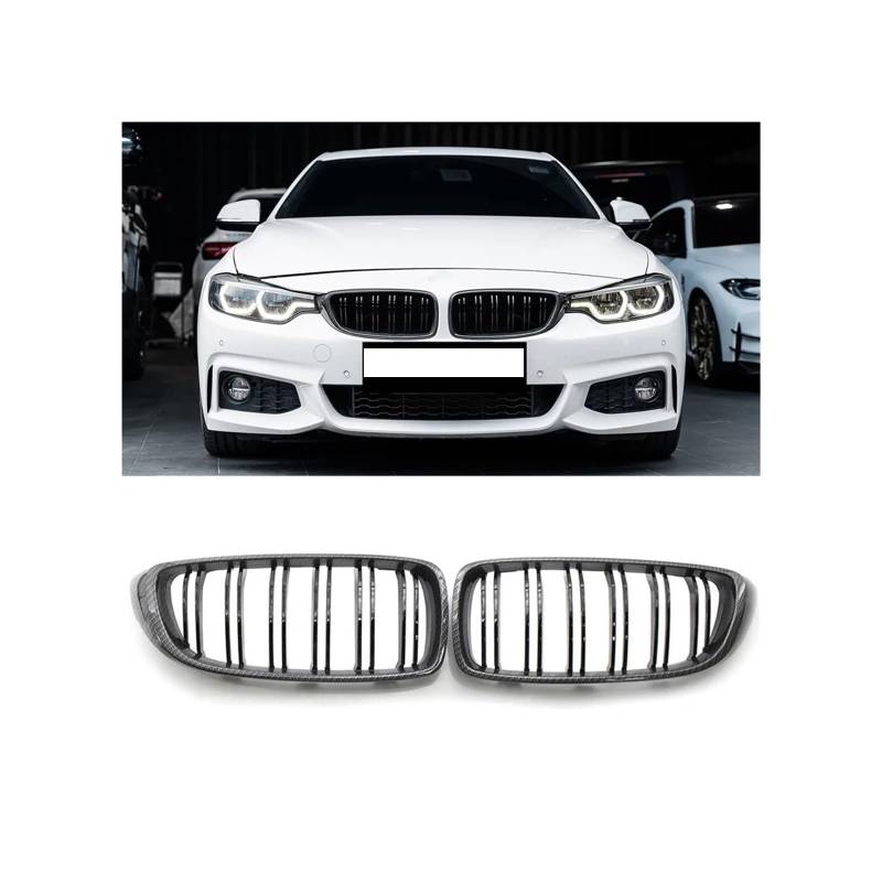 Haubengrill Für M4 F32 F33 F36 F80 F82 425i 430i 440i 435i 2013-2020 Glänzend Schwarz Front Niere Grill Kühlergrill Vorne(Carbon Look) von EVEKHAHHRB
