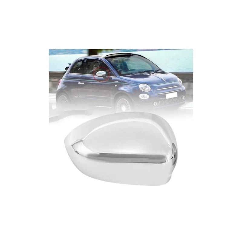 Rückspiegel Abdeckung 2 Stücke Für FIAT 500 500C Für Grande Für Punto 595 Für Abarth 695 2007-2023 Rückspiegel Flügel Spiegel Abdeckung Chrom Spiegelkappe(Chrome Right) von EVEKHAHHRB
