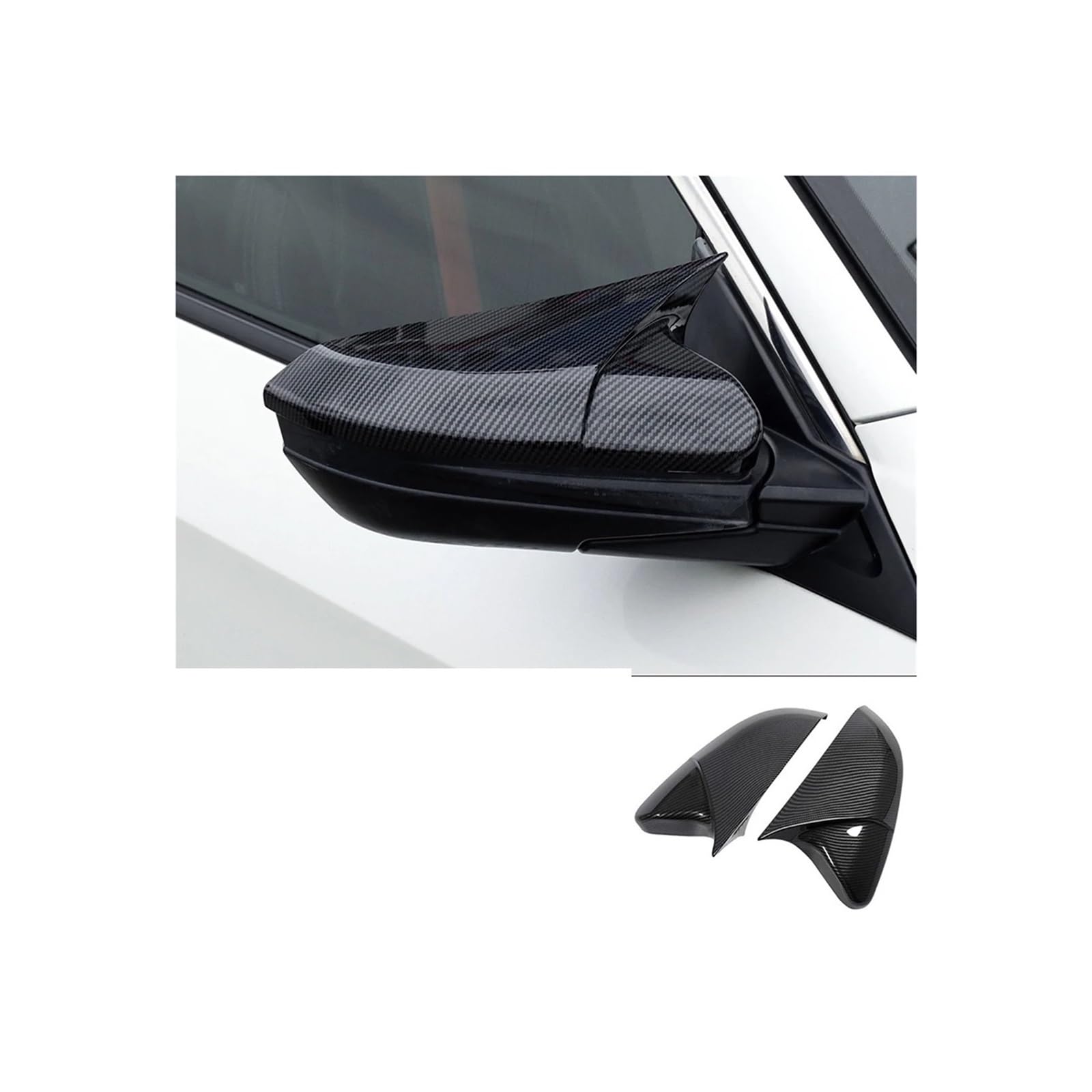 Rückspiegel Abdeckung 2Pcs Für Civic 10th 2016 2017 2018 2019 2020 Auto Rück Seite Spiegel Abdeckung Spiegelkappe(Carbon) von EVEKHAHHRB