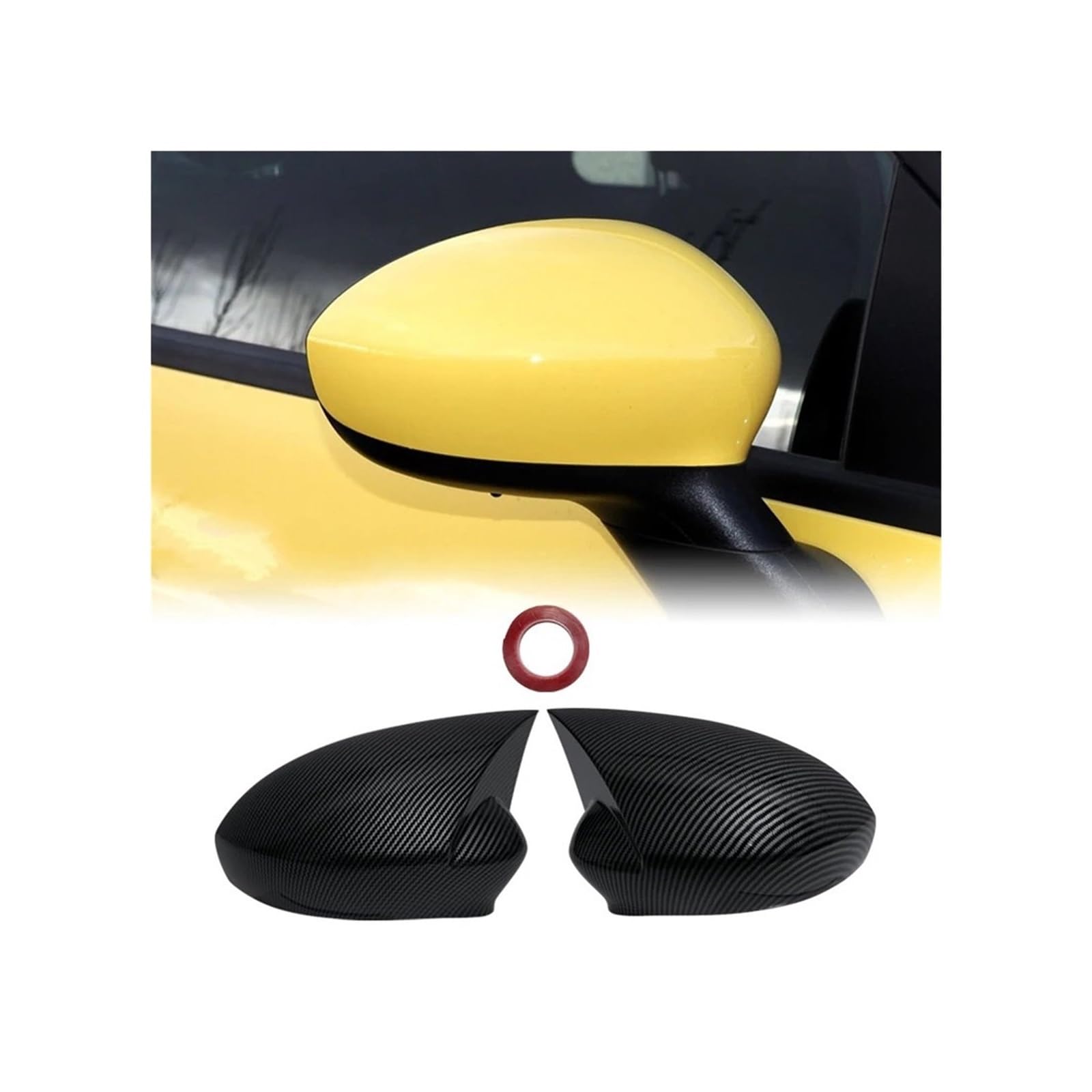 Rückspiegel Abdeckung 2Pcs Für FIAT 500 500C Für Grande Für Punto Auto Rückspiegel Abdeckung Shell Fall Spiegelkappe(Carbon Look) von EVEKHAHHRB