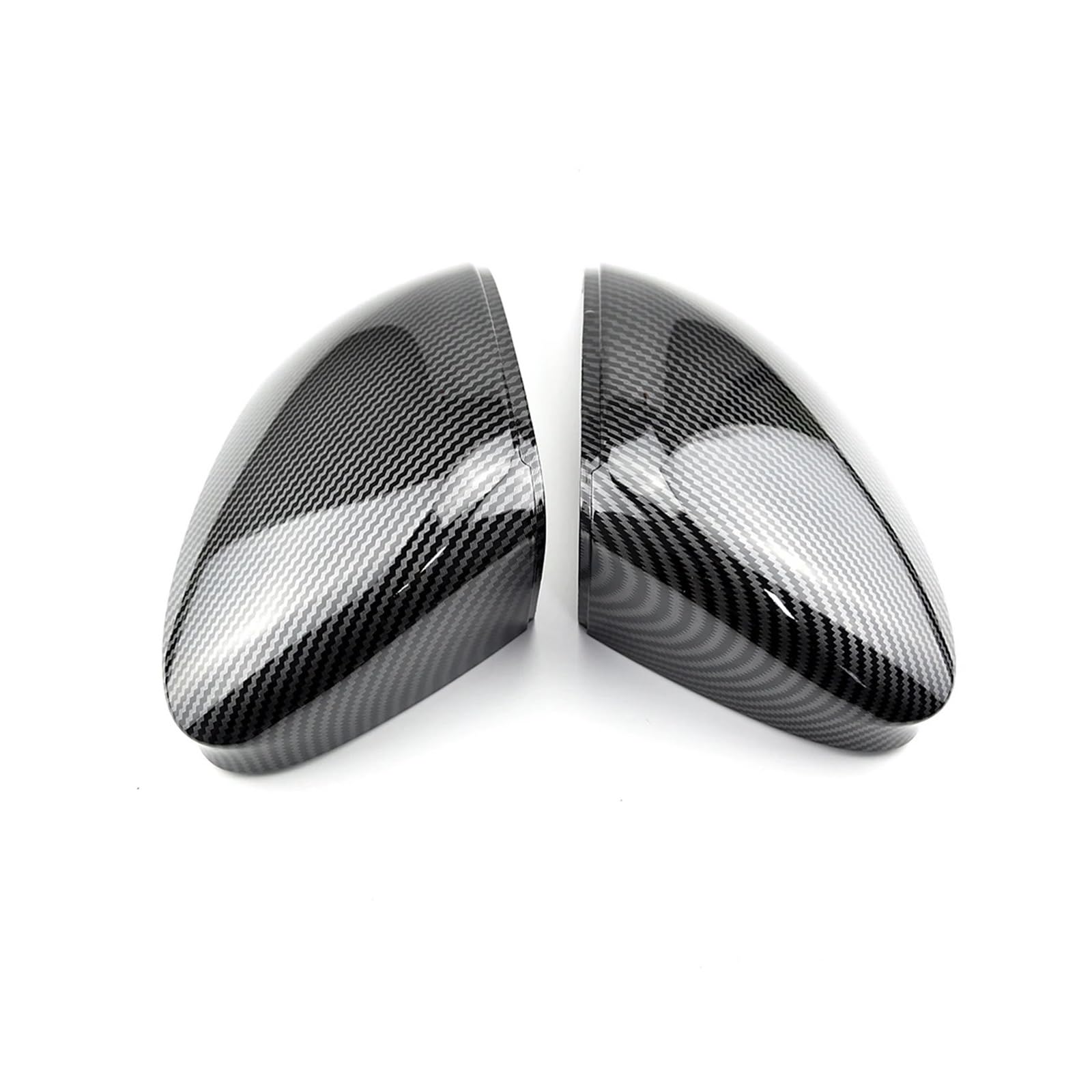 Rückspiegel Abdeckung 2Pcs Für Golf 8 VIII MK8 2021 Auto Rückspiegel Abdeckungen Kappen ABS Helle Schwarz Carbon Look Spiegelkappe(No Side Assist-1) von EVEKHAHHRB
