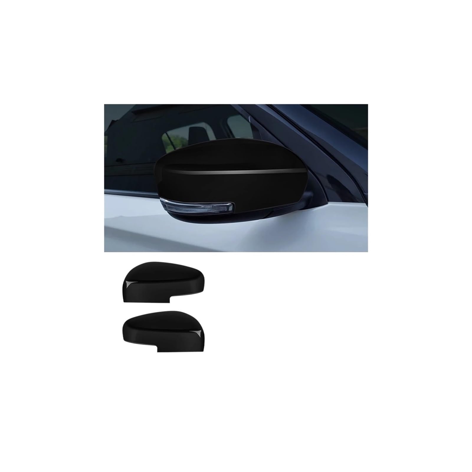 Rückspiegel Abdeckung 2Pcs Für Suzuki Für Swift 2017-2025 Auto Rückspiegel Kappe ABS Abdeckung Carbon Faser Spiegelkappe(ABS Black) von EVEKHAHHRB