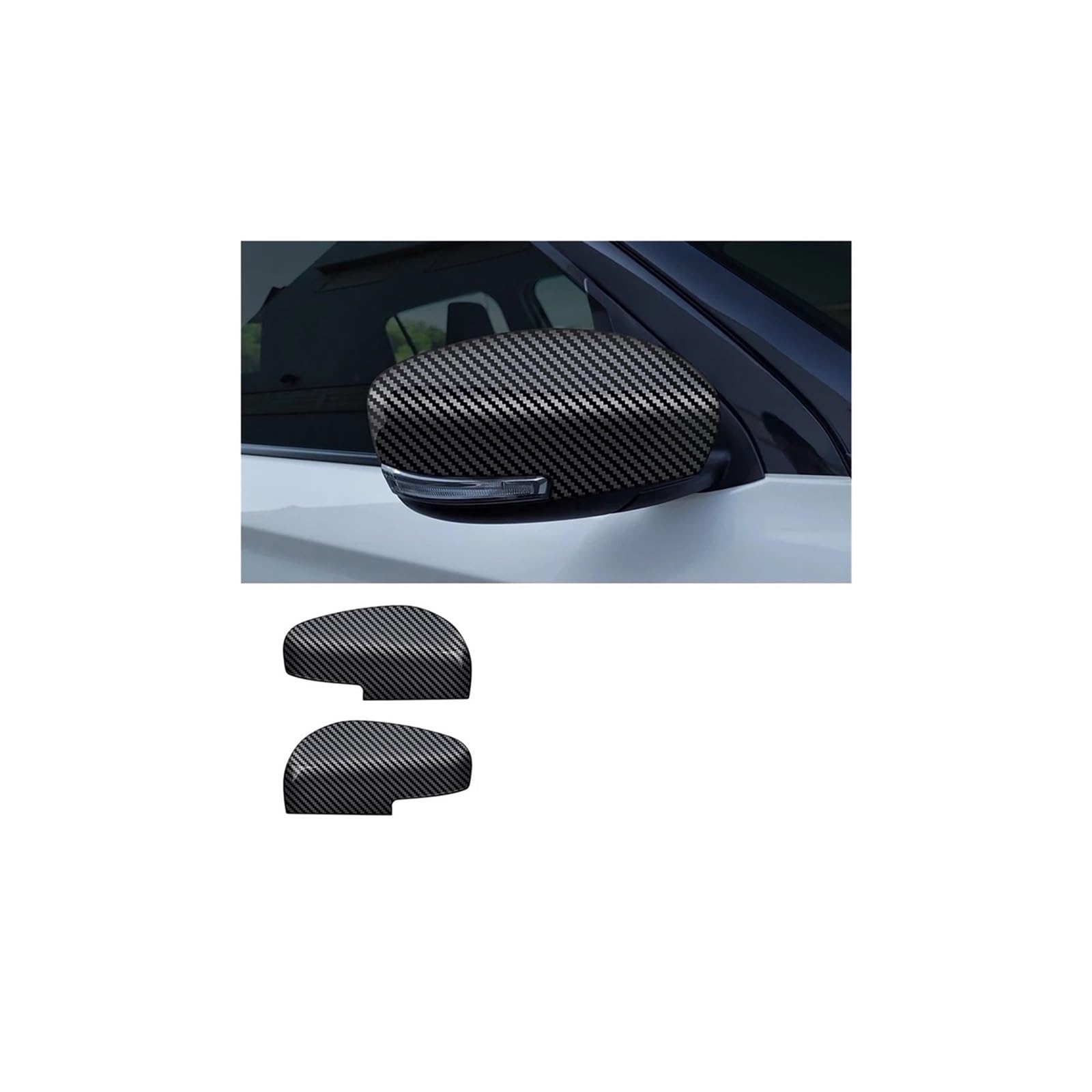 Rückspiegel Abdeckung 2Pcs Für Suzuki Für Swift 2017-2025 Auto Rückspiegel Kappe ABS Abdeckung Carbon Faser Spiegelkappe(ABS Carbon) von EVEKHAHHRB