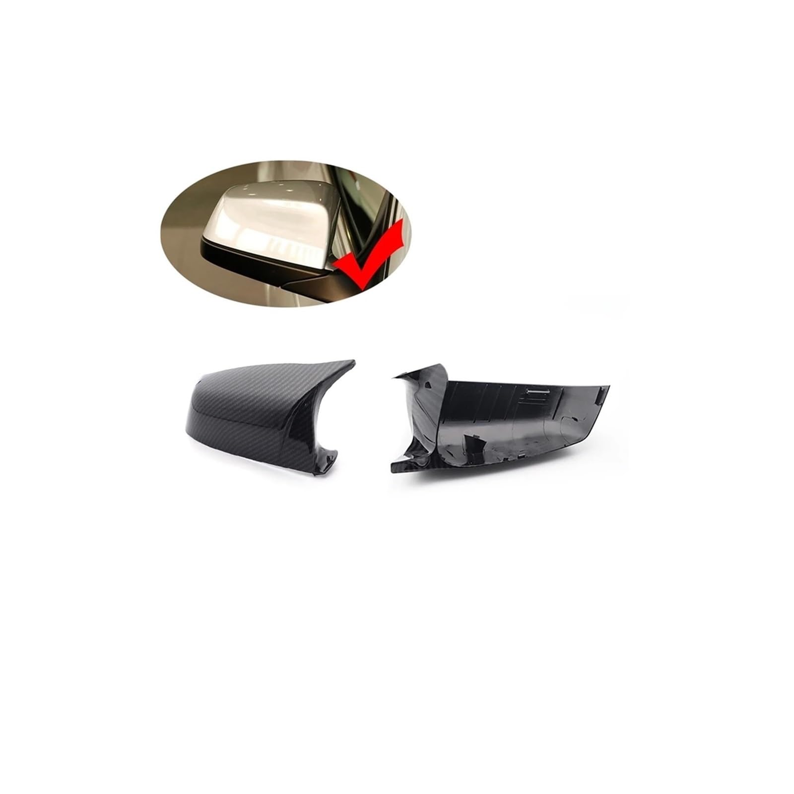 Rückspiegel Abdeckung Für 5 6 7 Serie E60 E61 E63 E64 F06 F07 F10 F11 F13 F01 F02 F03 F04 Auto Rückspiegel Abdeckung Spiegelkappe(Carbon Fiber Look) von EVEKHAHHRB