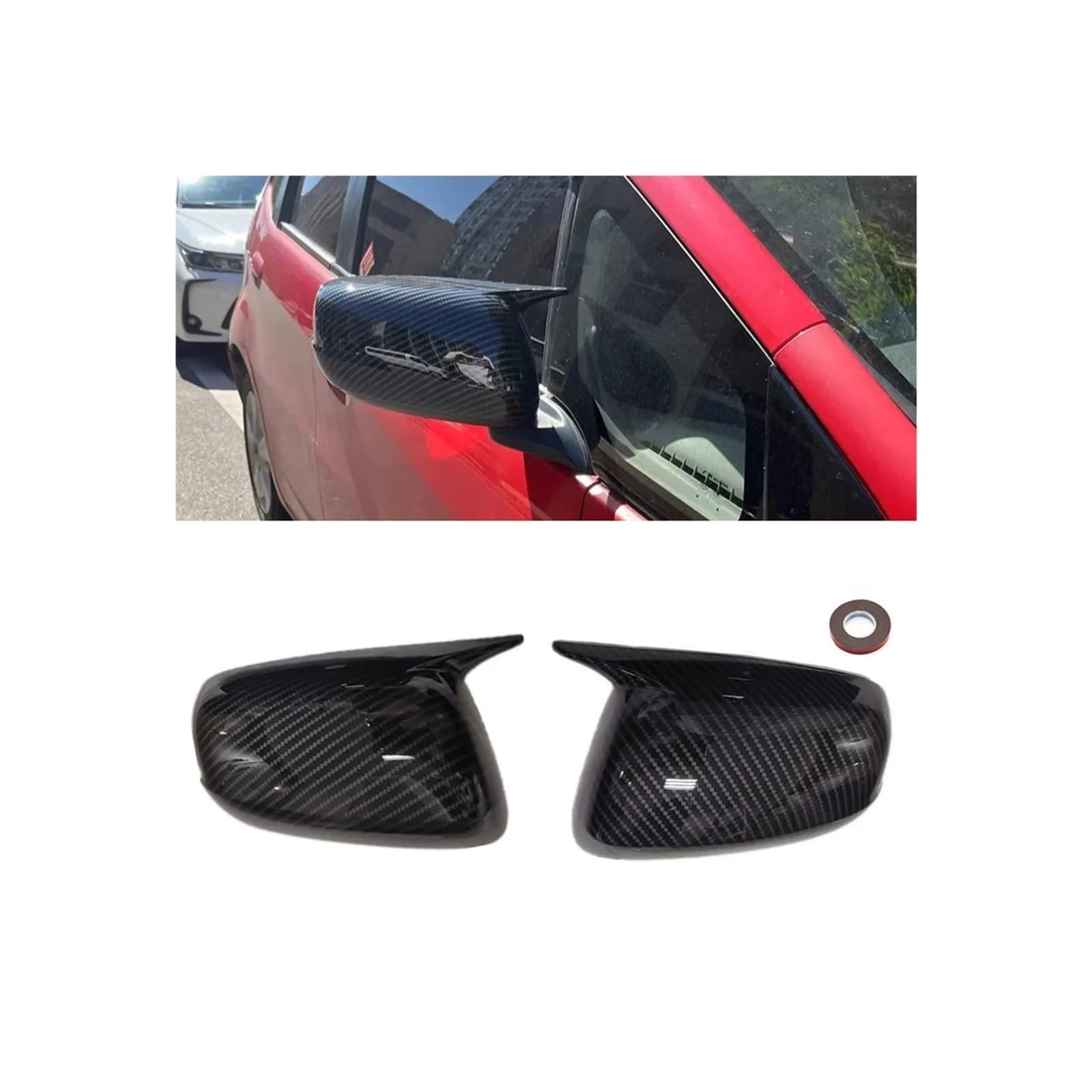 Rückspiegel Abdeckung Für Fit Für Jazz 2009 2010 2011 2012 2013 Auto Rückspiegel Seite Spiegel Abdeckung Flügel Kappe Spiegelkappe(No Light Carbon) von EVEKHAHHRB