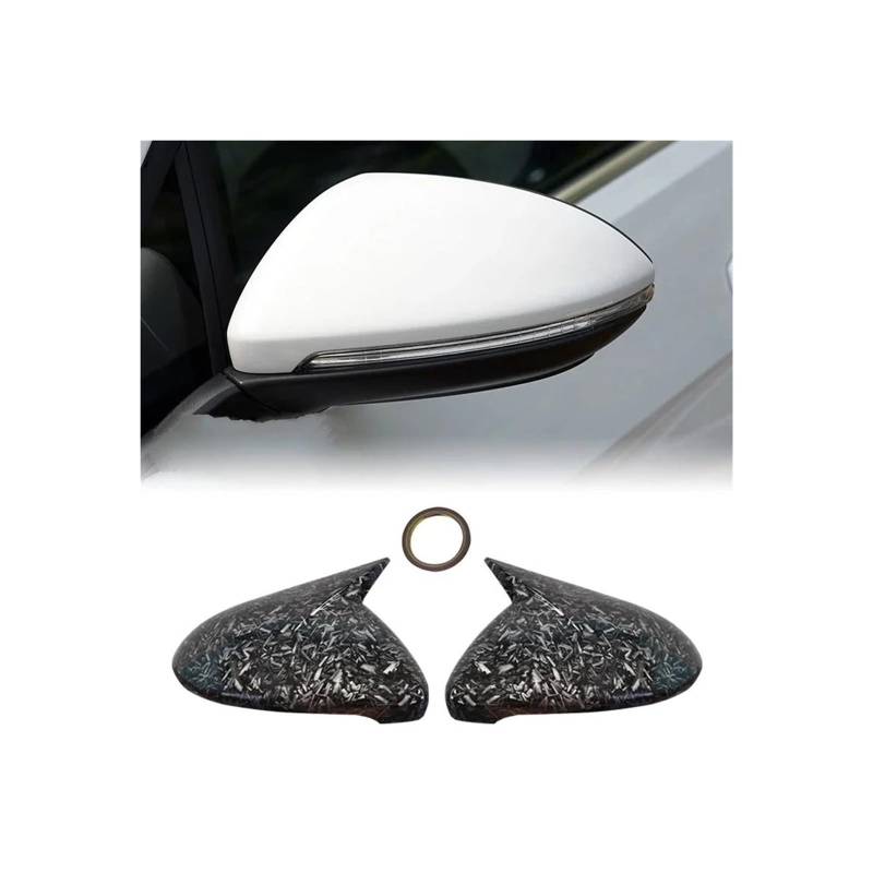 Rückspiegel Abdeckung Für Golf 7 MK7 MK7.5 Für GTI R Für GTE Für GTD 2014-2019 Auto-Rückspiegelabdeckung Spiegelkappe(Forged Grain) von EVEKHAHHRB