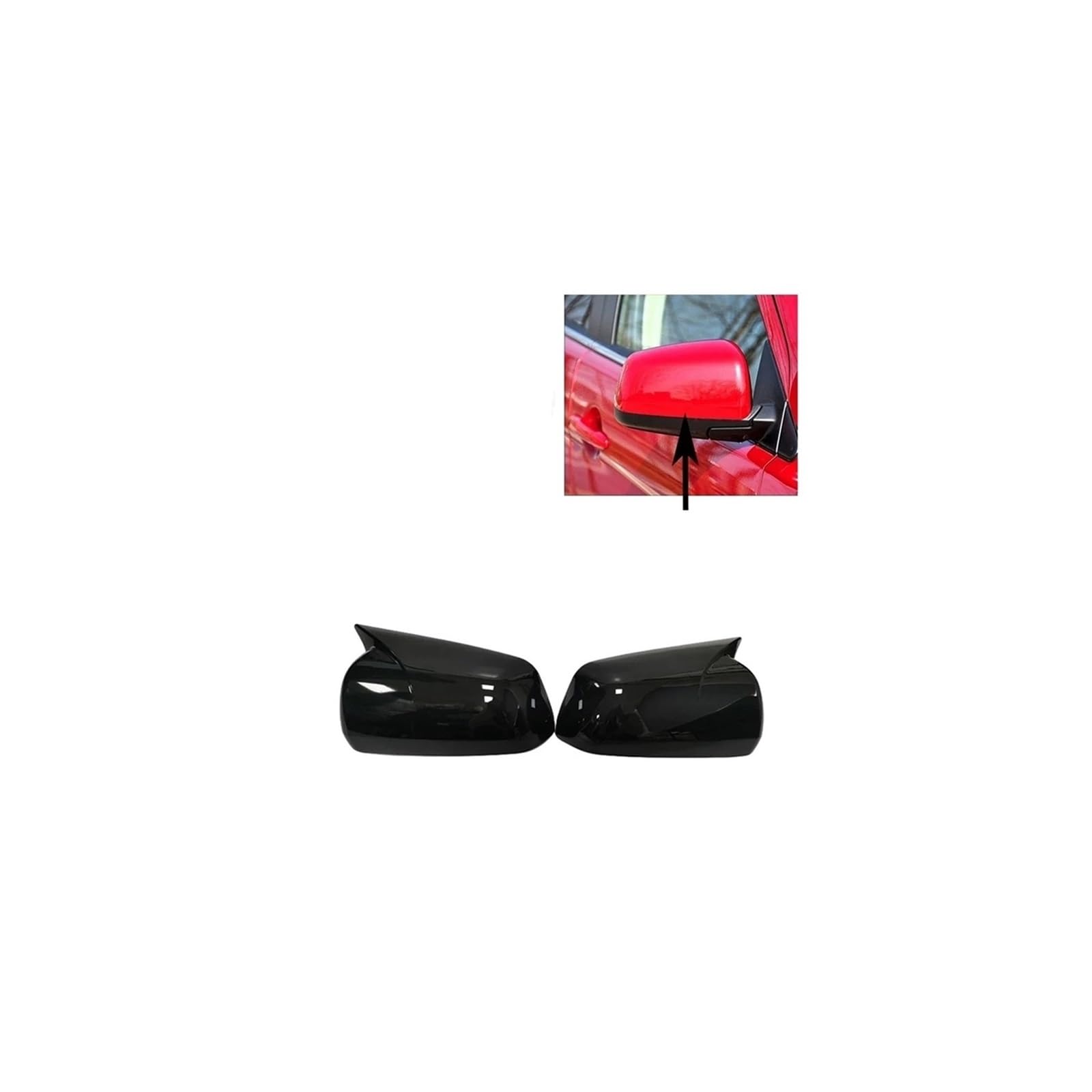 Rückspiegel Abdeckung Für Lancer Für X 10 Für EX Für EVO 2008-2016 Auto Rückspiegel Seitenspiegel Abdeckung Spiegelkappe(Without lamp 08-12 B) von EVEKHAHHRB