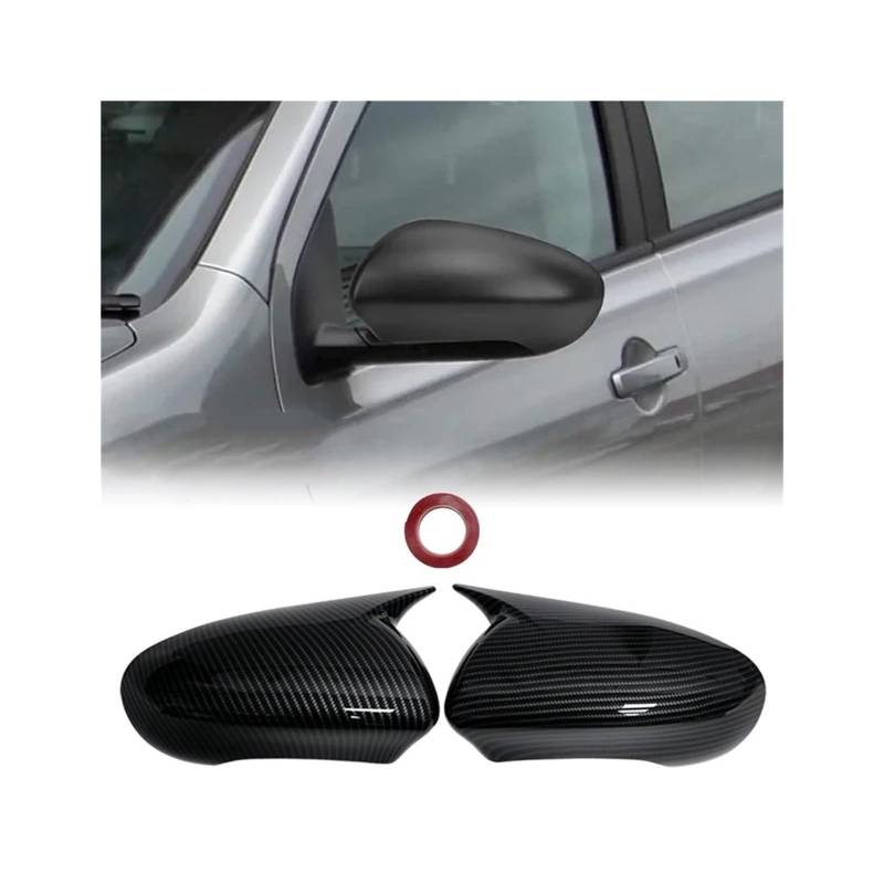 Rückspiegel Abdeckung Für Qashqai J10 2007 2008 2009 2010 2011 2012 2013 2014 Auto Rückspiegel Seite Spiegel Abdeckung Carbon Spiegelkappe(Carbon Look) von EVEKHAHHRB