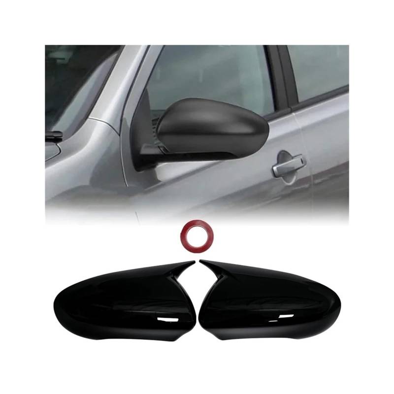Rückspiegel Abdeckung Für Qashqai J10 2007 2008 2009 2010 2011 2012 2013 2014 Auto Rückspiegel Seite Spiegel Abdeckung Carbon Spiegelkappe(Gloss Black) von EVEKHAHHRB