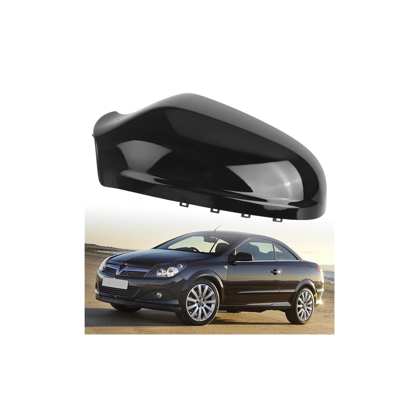 Rückspiegel Abdeckung Für Vauxhall Für Opel Für Astra H MK5 Für Saturn Für Holden Für Astra 2004-2009 Auto-Rückspiegelabdeckung Spiegelkappe(Left Glossy Black) von EVEKHAHHRB