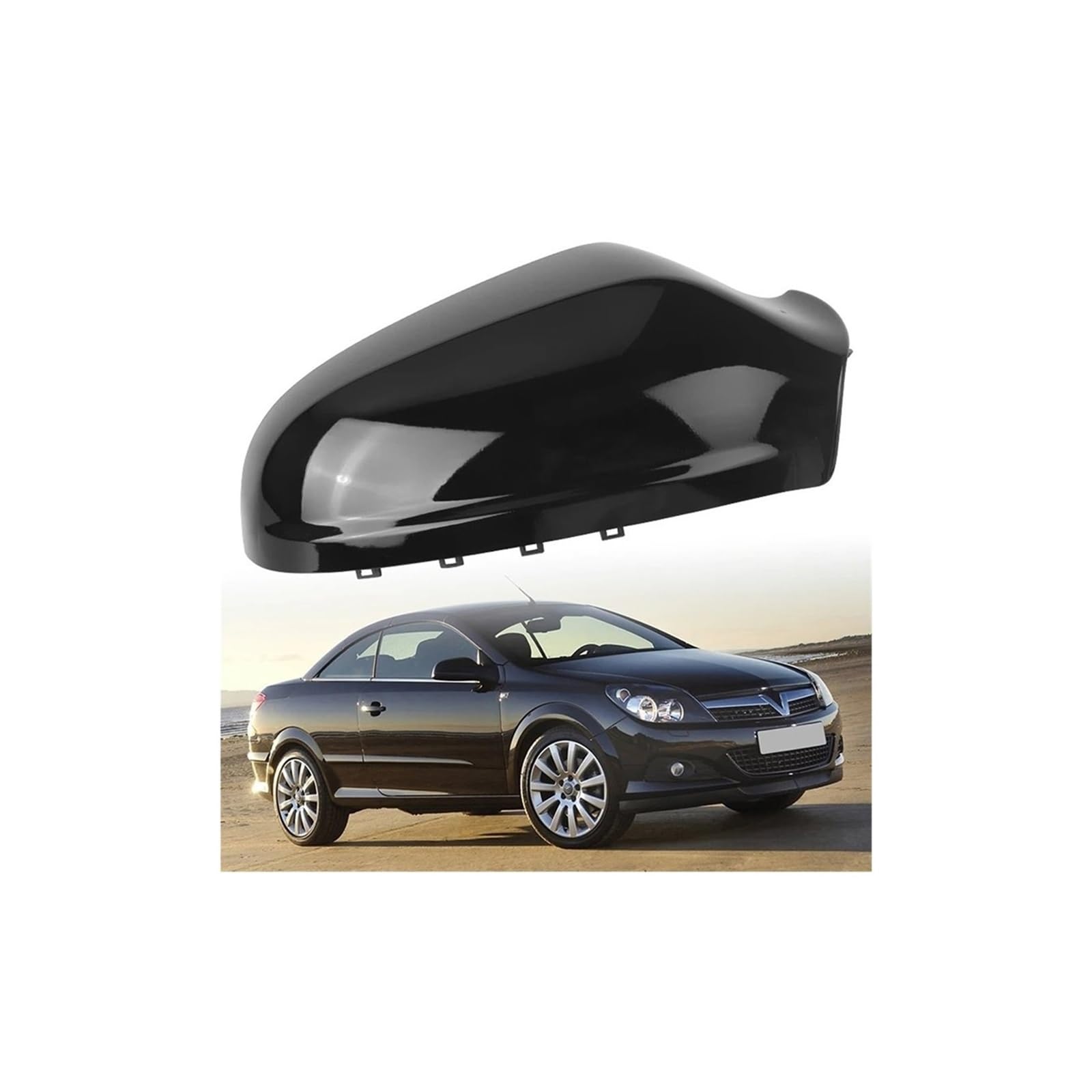 Rückspiegel Abdeckung Für Vauxhall Für Opel Für Astra H MK5 Für Saturn Für Holden Für Astra 2004-2009 Auto-Rückspiegelabdeckung Spiegelkappe(Right Glossy Black) von EVEKHAHHRB