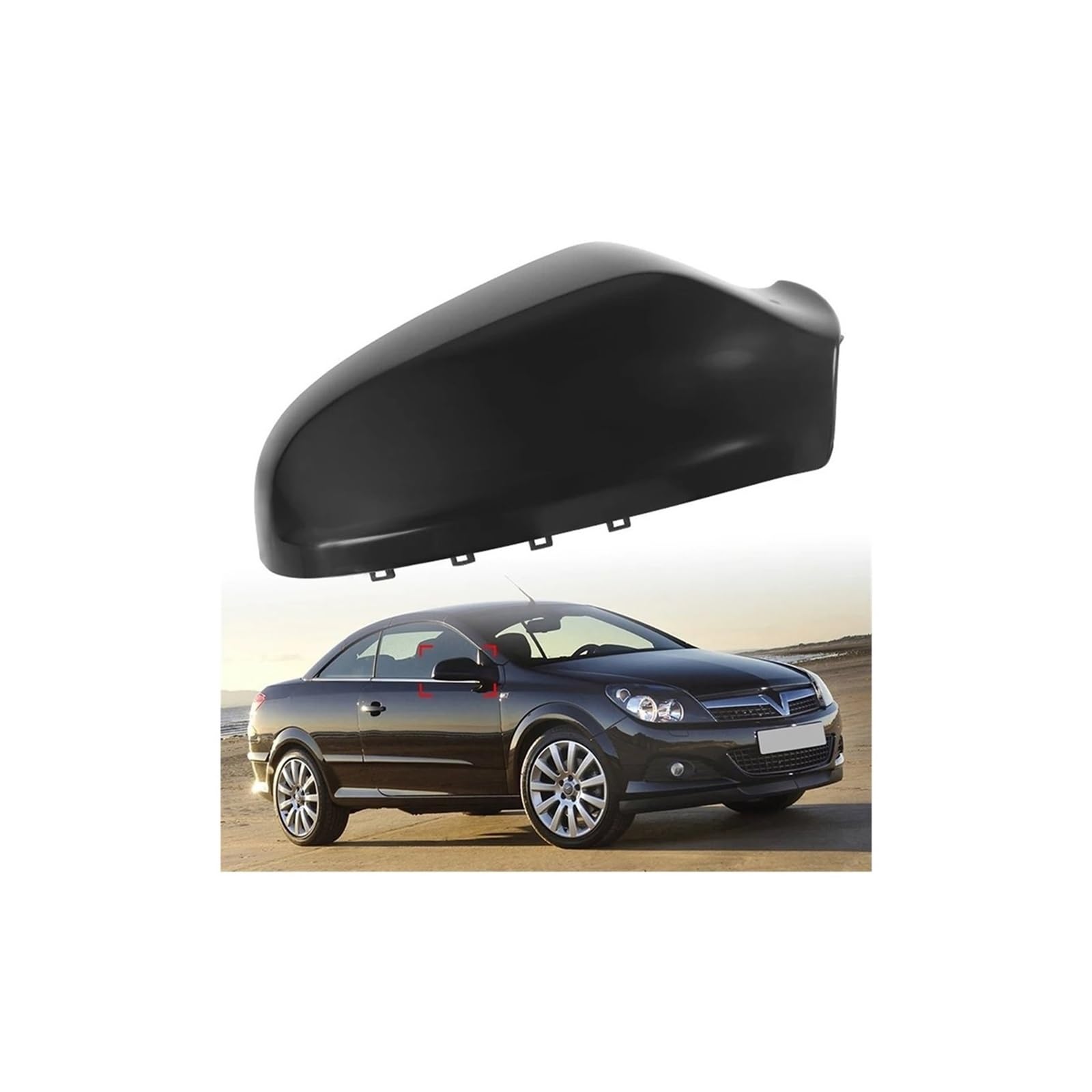 Rückspiegel Abdeckung Für Vauxhall Für Opel Für Astra H MK5 Für Saturn Für Holden Für Astra 2004-2009 Auto-Rückspiegelabdeckung Spiegelkappe(Right Primed Black) von EVEKHAHHRB