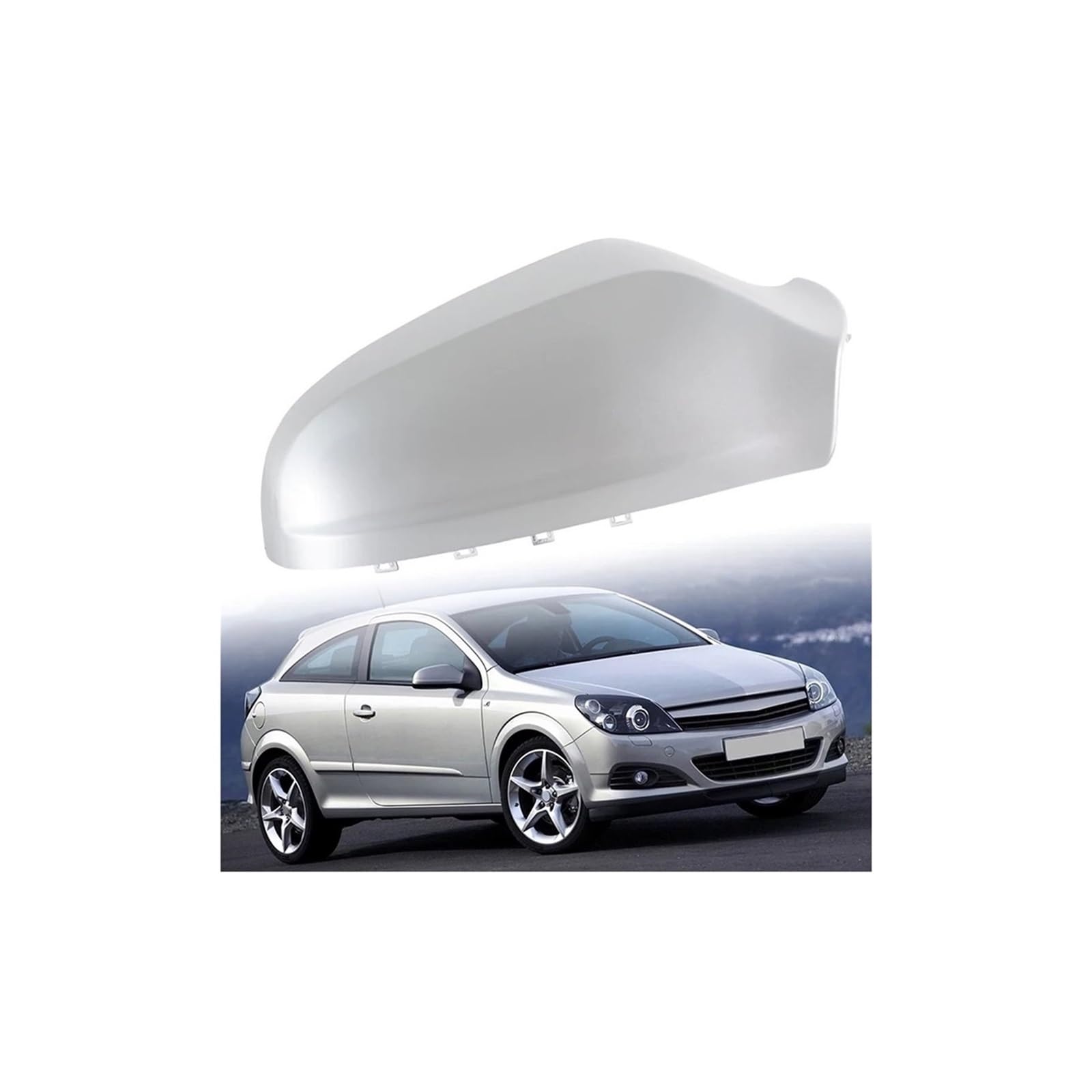 Rückspiegel Abdeckung Für Vauxhall Für Opel Für Astra H MK5 Für Saturn Für Holden Für Astra 2004-2009 Auto-Rückspiegelabdeckung Spiegelkappe(Right Sliver Gray) von EVEKHAHHRB