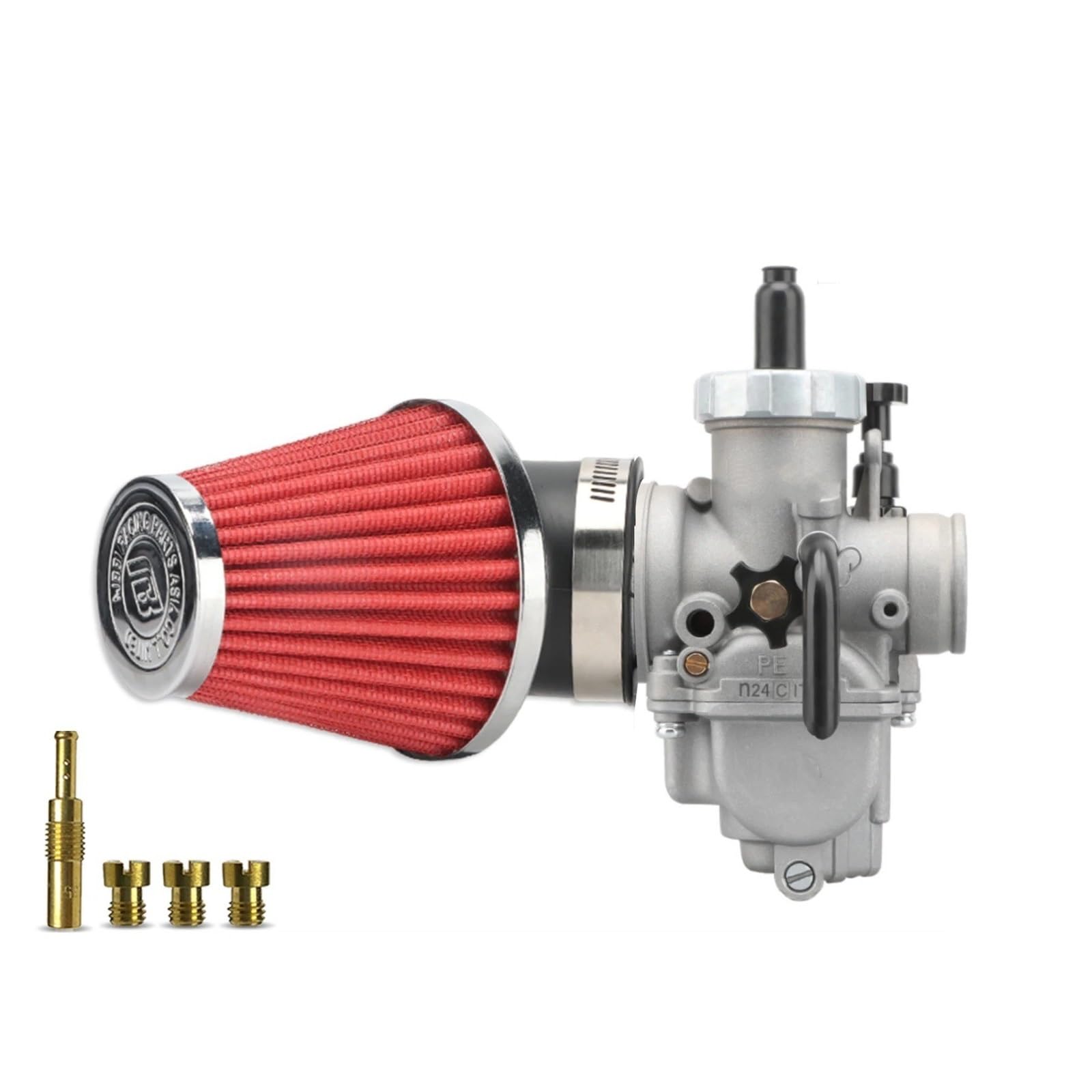 Vergaser Carb Für Suzuki 2T 4T Für PE24mm/26mm/28mm/30mm Kit Motorrad Vergaser Luftfilter Vergaser Mit Carb Jets Motor Vergaser Kit(P 24mmKit) von EVEKHAHHRB