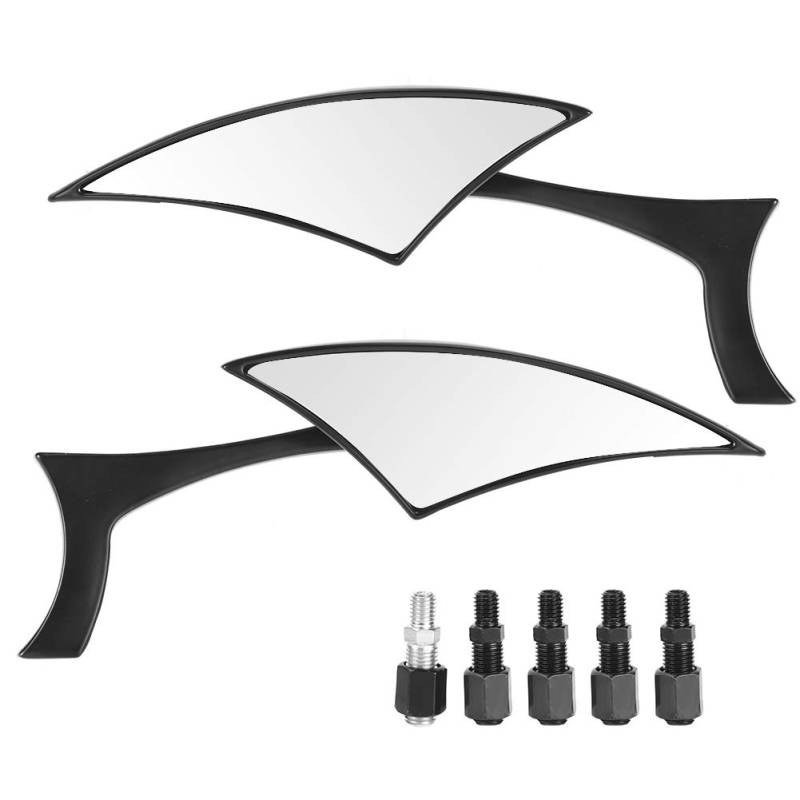2Pcs Motorrad Rückspiegel, Seitenspiegel Lenker Lenker Rückspiegel Glas Aluminiumlegierung Lenker Endspiegel von EVGATSAUTO