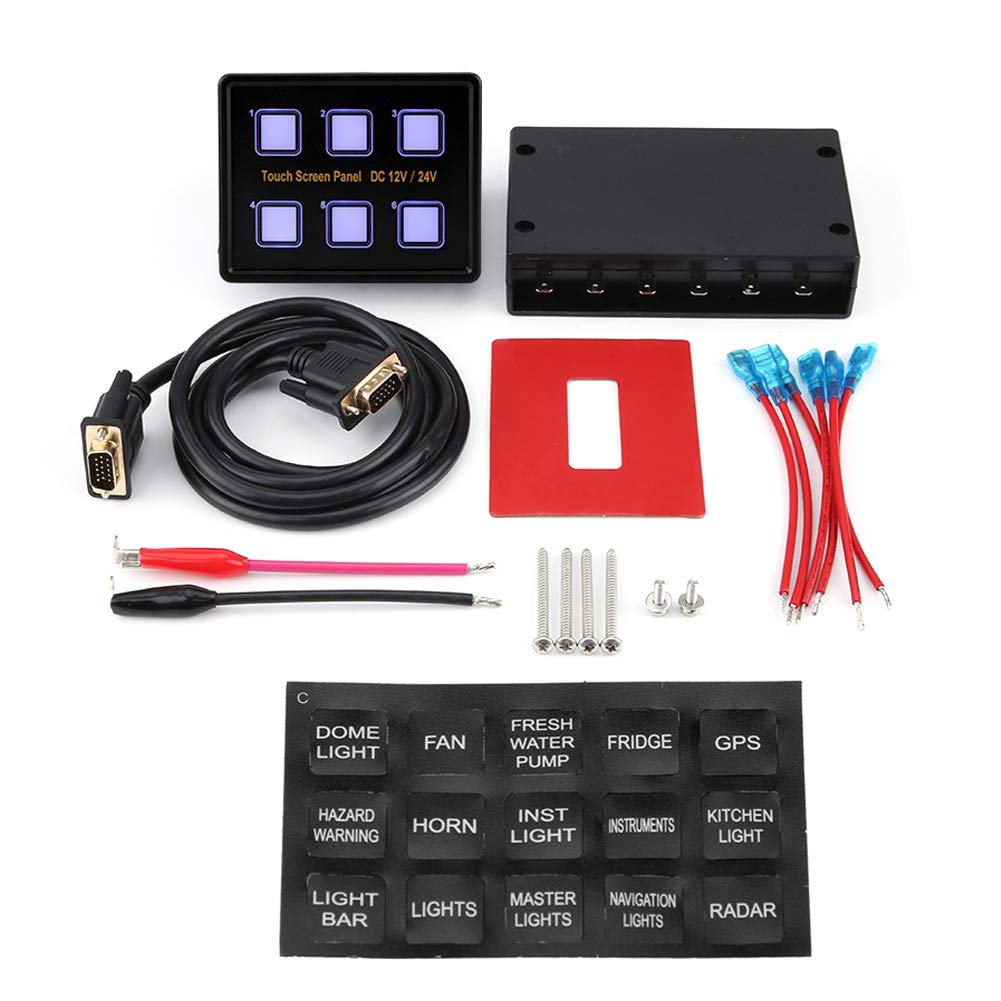 6-Gang-Schalttafel, 12-V / 24-V-Unifür Versal-Touchscreen-Bedienfeld Box LED-Schalttafel für Auto-Boot 6-Gang-Schalttafel, 12-V / 24-V-Unifür Versal-Touchscreen-Bedienfeld Box LED-Schalttafel für Auto-Boot von EVGATSAUTO