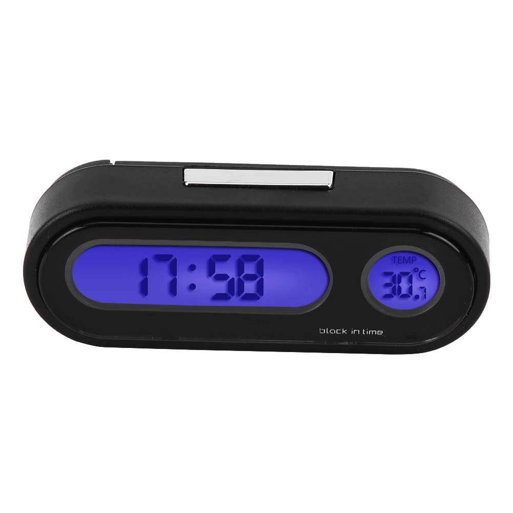 Auto Thermometer Voltmeter Uhr, 2 in 1 Auto Fahrzeug Innenraum Mini elektronische Uhr LED Digitaluhr Thermometer Voltmeter von EVGATSAUTO