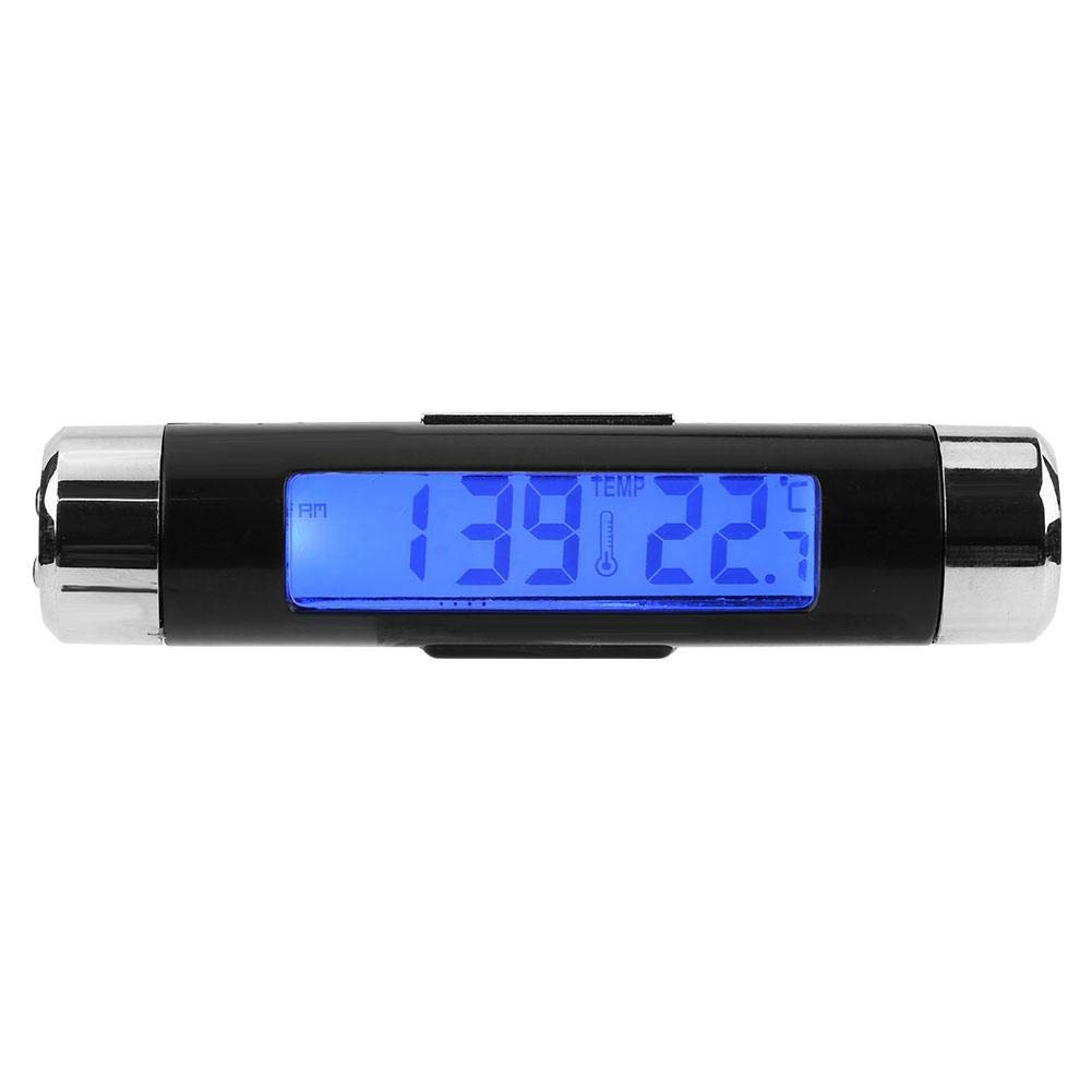 Auto Uhr Thermometer, uhr für auto selbstklebend, auto uhren auto thermometer, Multifunktionsuhr Auto Elektronisches Uhrenthermometer Hintergrundbeleuchtung Digitalanzeige von EVGATSAUTO