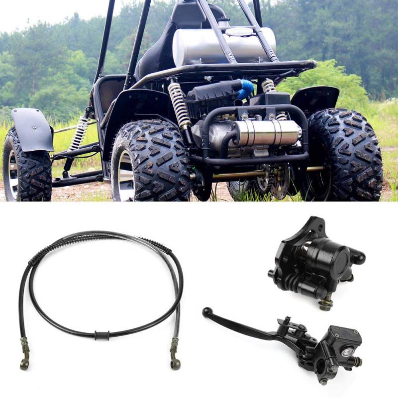 Bremssattelsystem Hydraulische hintere Scheibe Hydraulische Scheibenbremse Hintere Bremssättel Set mit Belägen für Quad für Dirt Bike ATV Dune von EVGATSAUTO